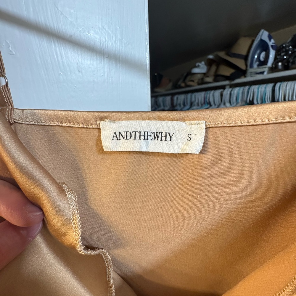 🌟 3/$20 Eligible! Andthewhy Gold Camisole Top - Picture 4 of 6
